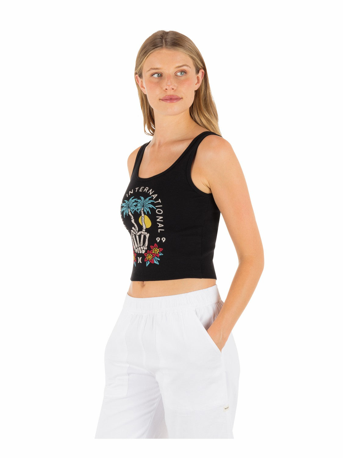 Peacebone Scoop Crop Tank | Hurley Black New Arrivals