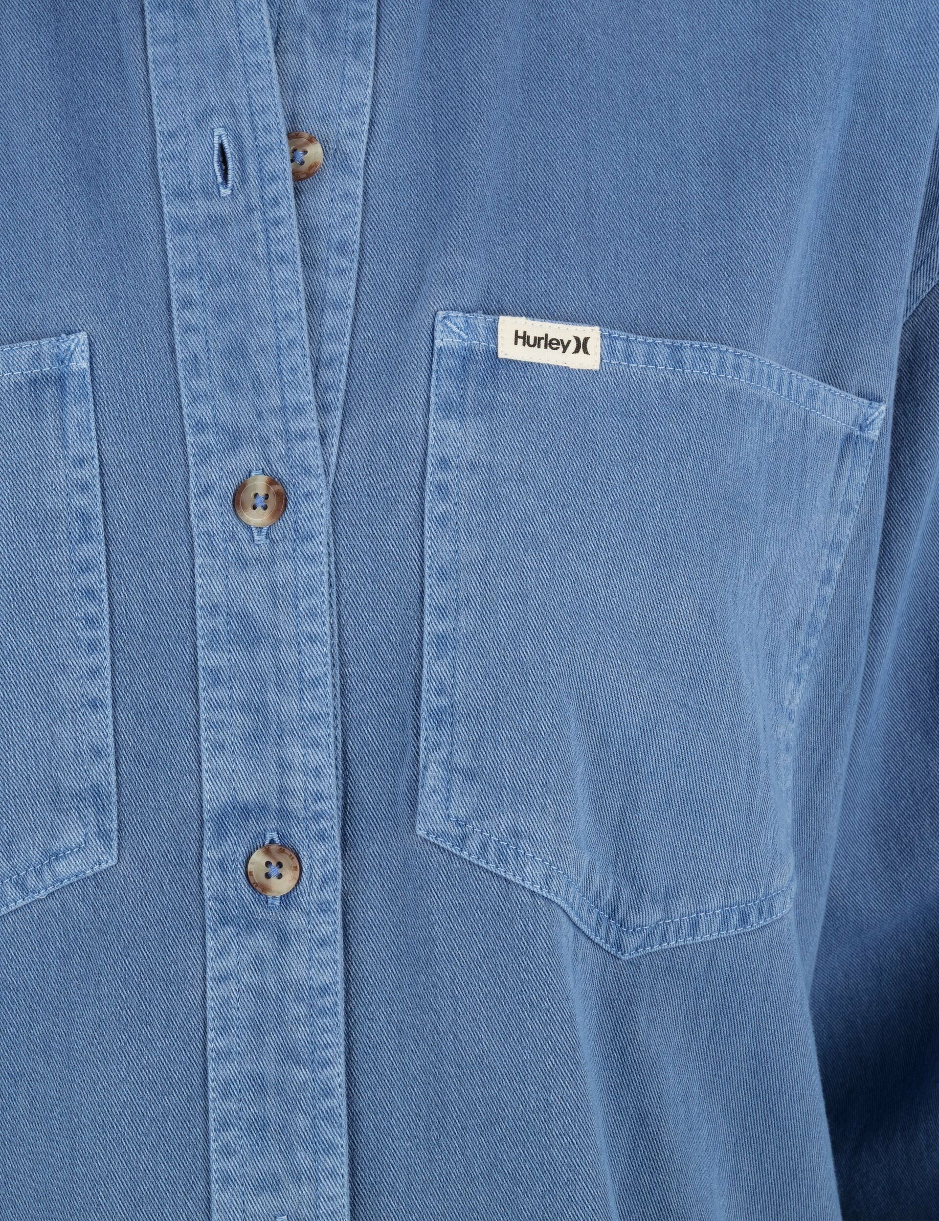 Wavy Days Overshirt | Hurley Dutch Blue Tops