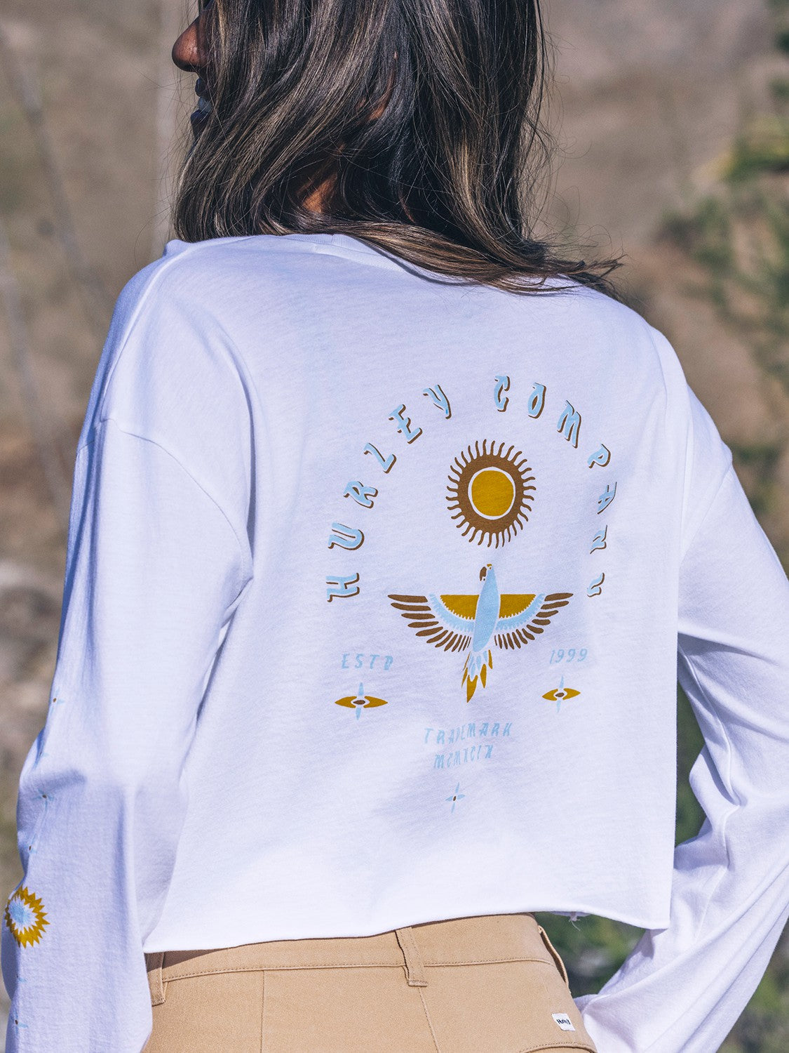 Eagles High Long Sleeve Crop Tee | Hurley WHITE Tops