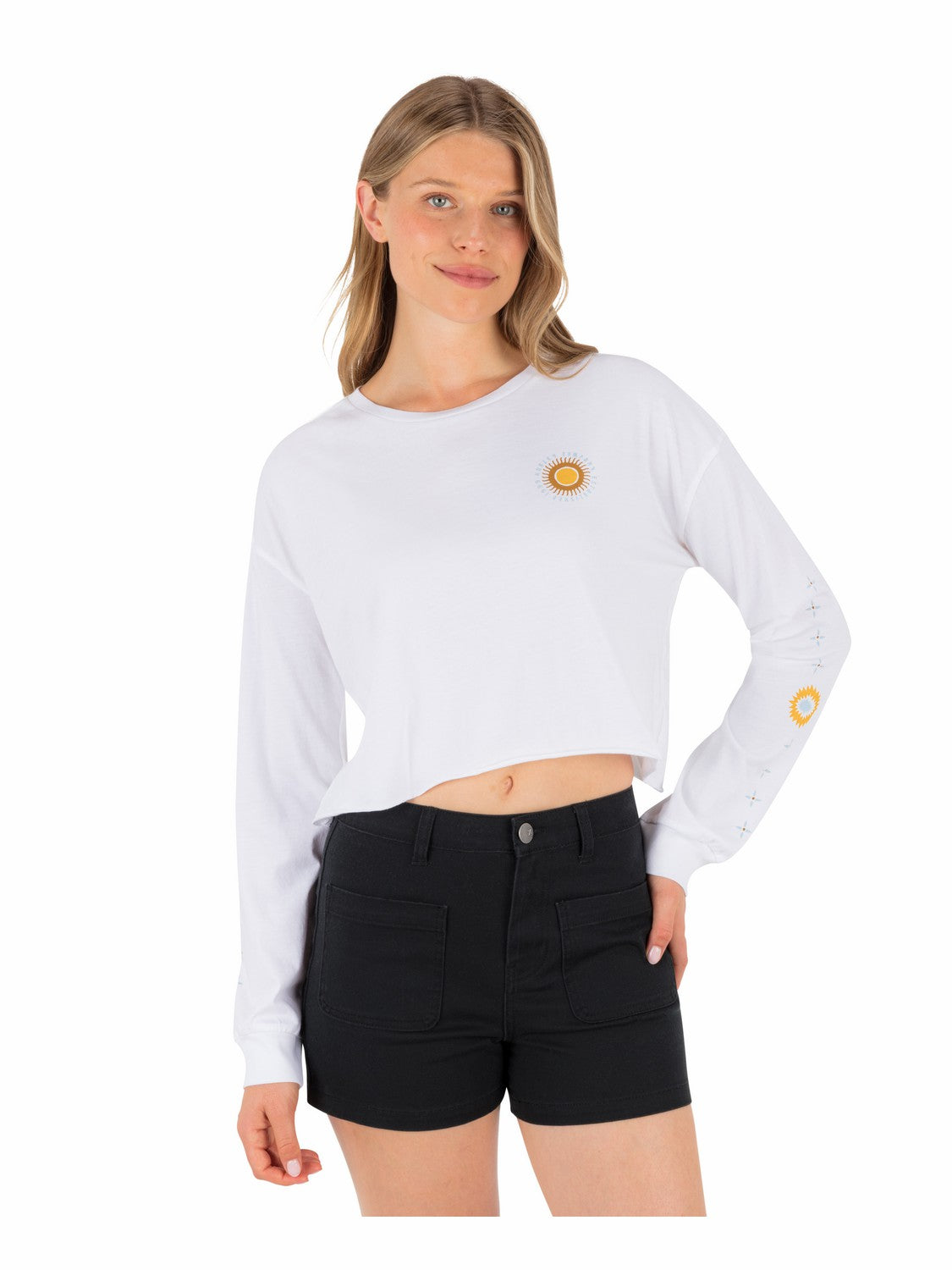 Eagles High Long Sleeve Crop Tee | Hurley WHITE Tops
