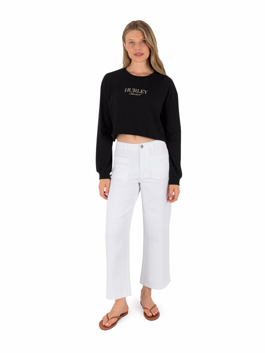 Floreal Long Sleeve Crop T-Shirt | Hurley BLACK Tops