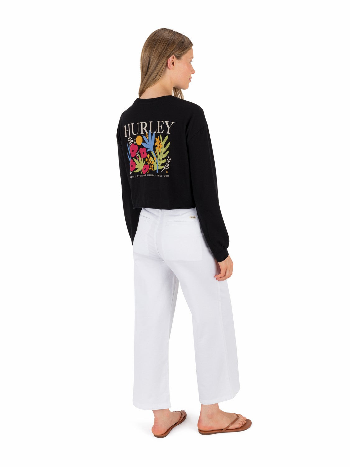 Floreal Long Sleeve Crop T-Shirt | Hurley BLACK Tops
