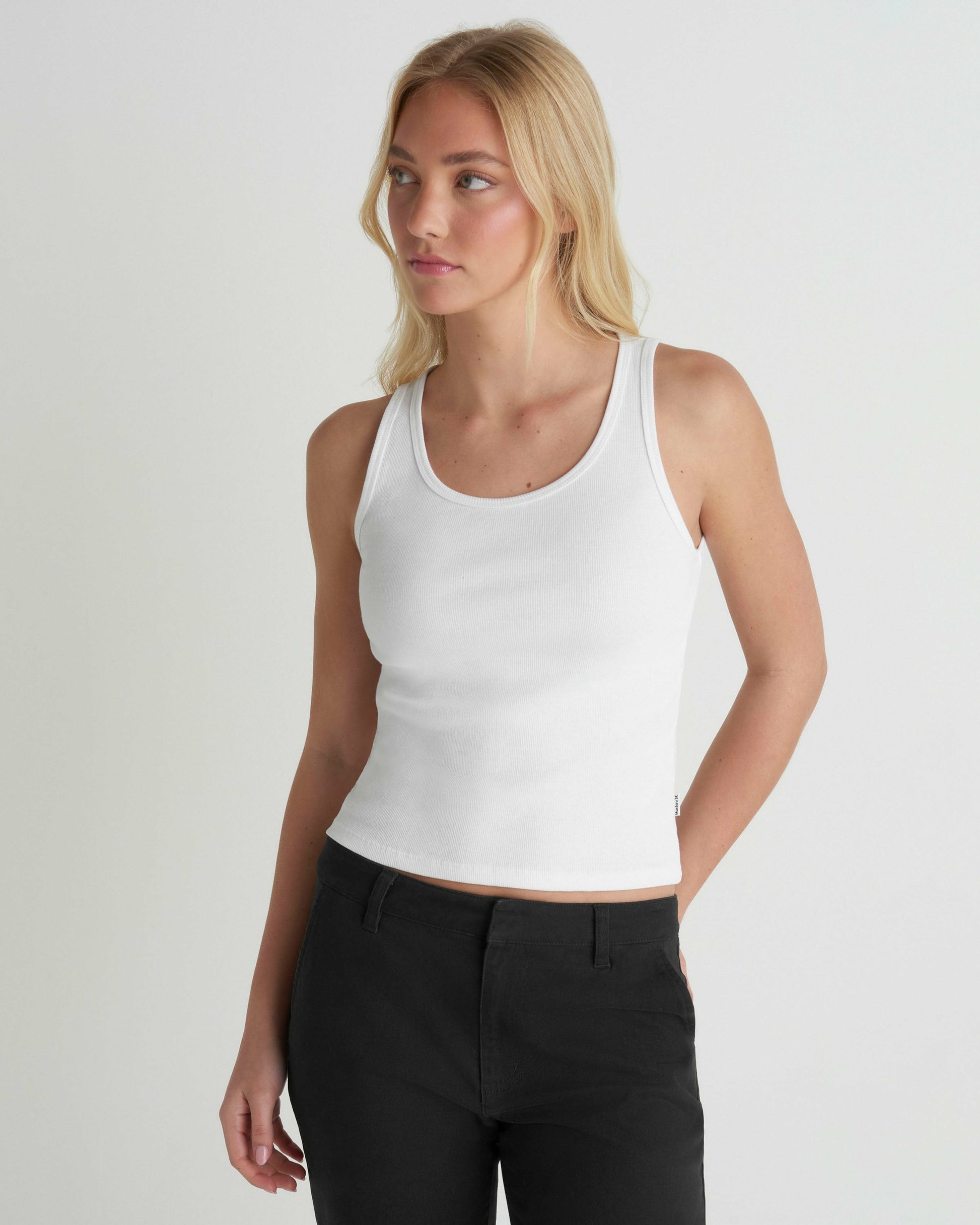 Just A Girl Tank | Hurley White Tank Tops
