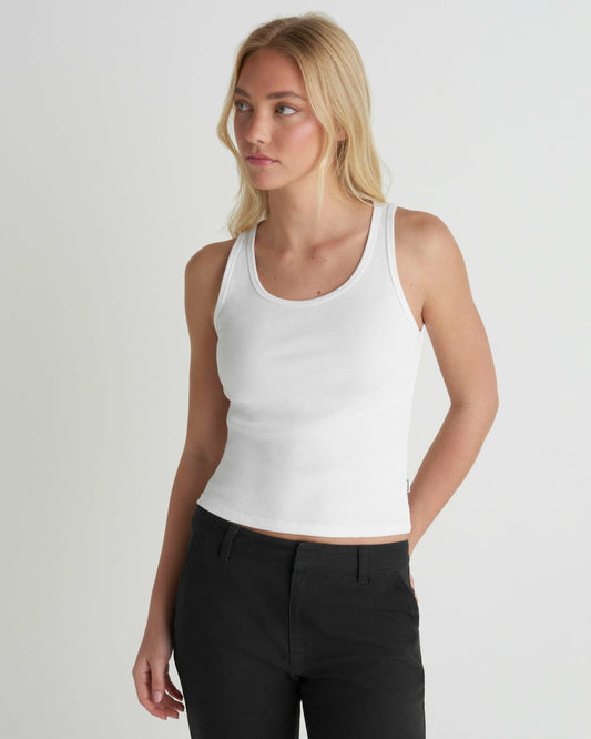 Just A Girl Tank | Hurley White Tank Tops