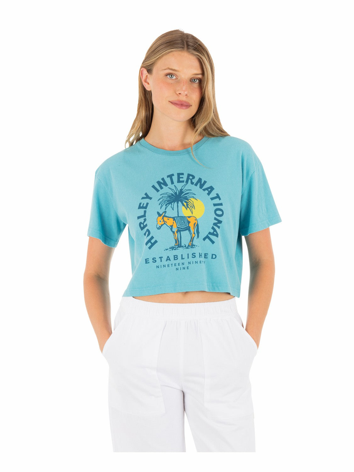 Burro Boxy Crop Tee | Hurley Maui Blue T-Shirts