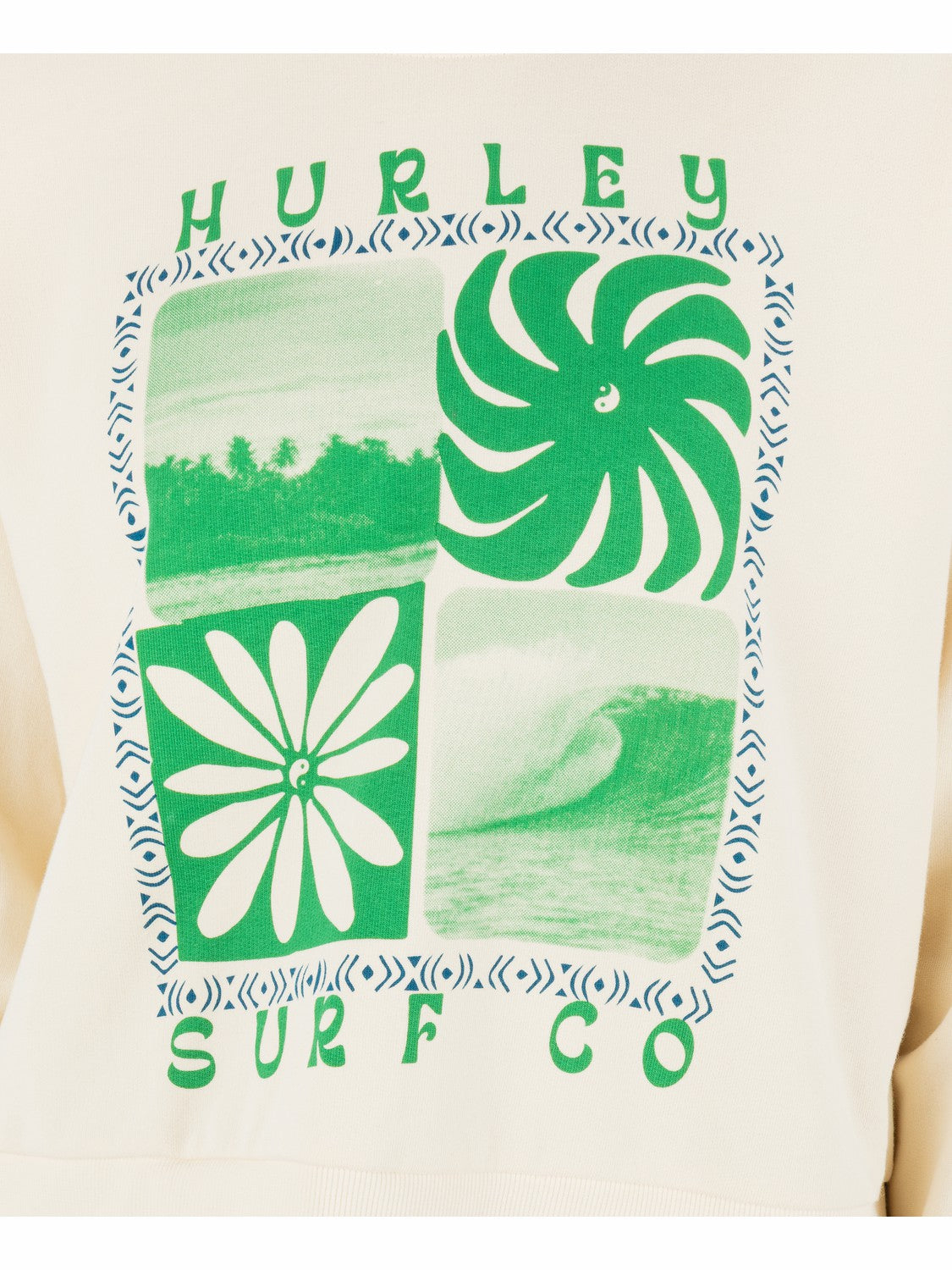 Cycles Of The Earth Boxy Crew | Hurley Off White Sweatshirts & Sweaters