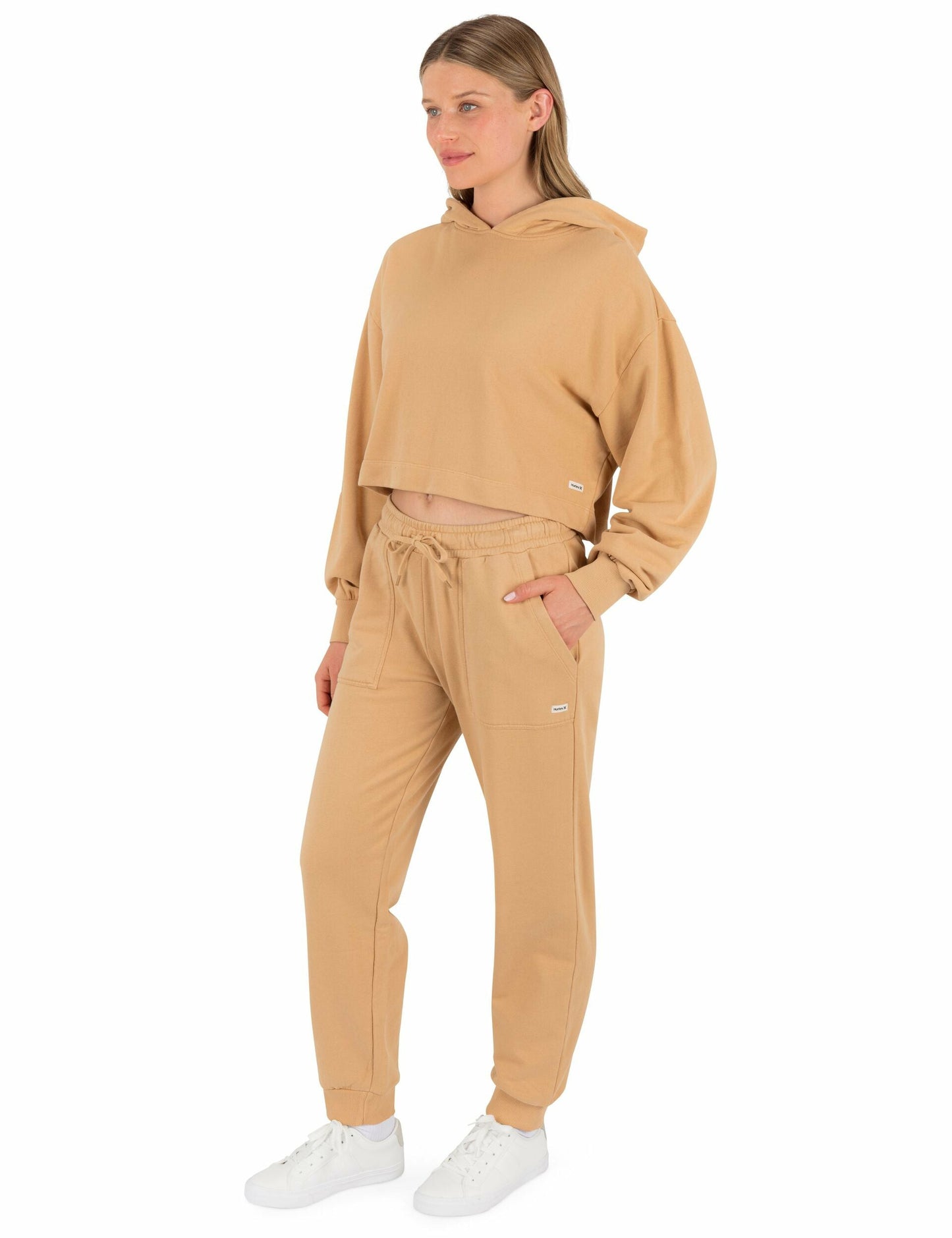 Stowe Crop Hoodie | Hurley Tan Sweatshirts & Sweaters
