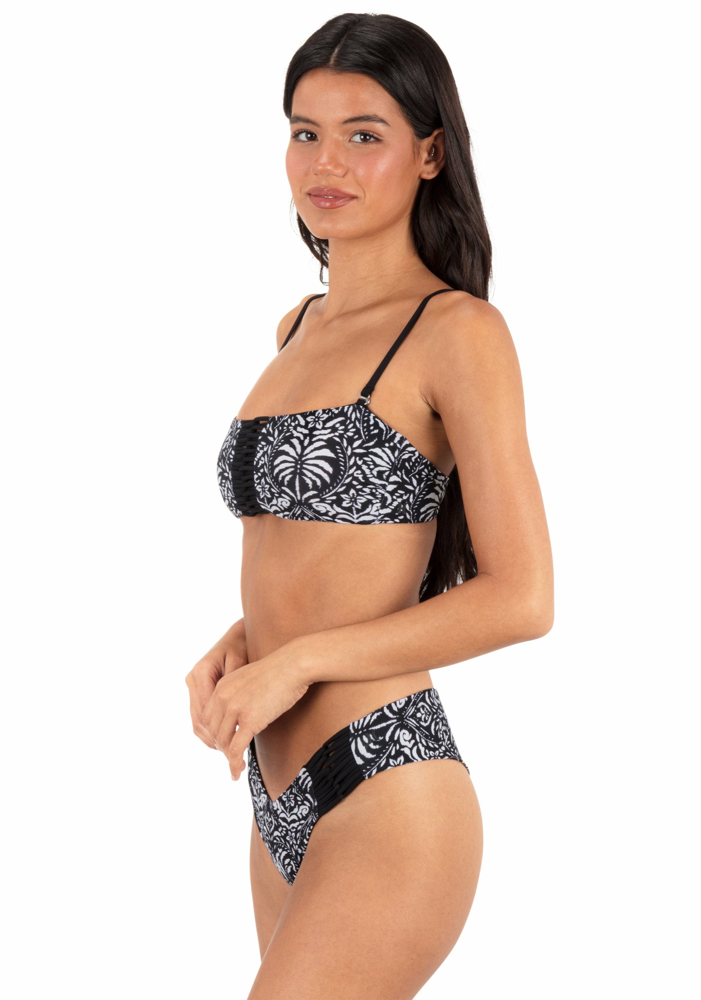 Ikat Palm Bandeau | Hurley Black / Coconut Bikini & Swim Tops