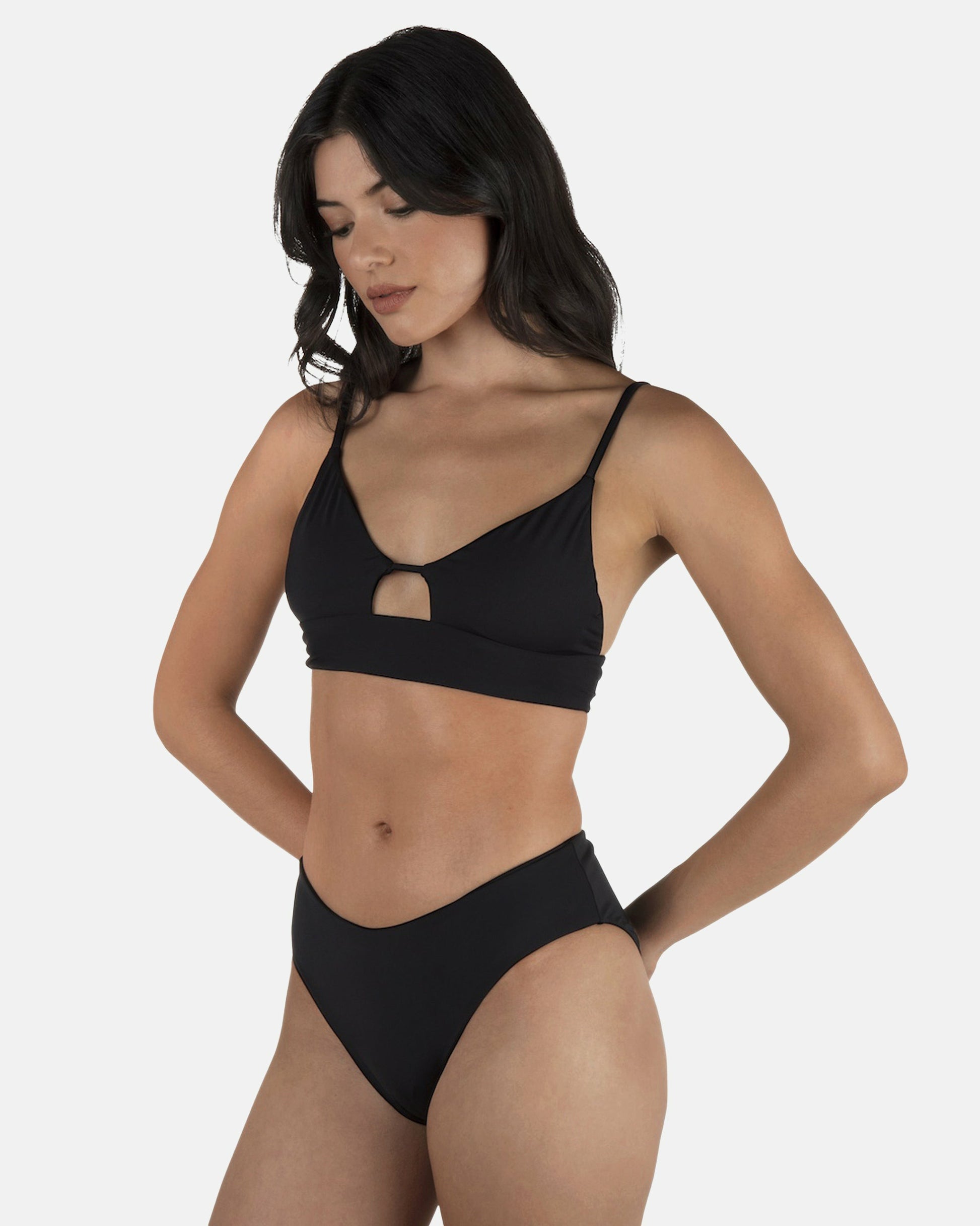 Solid Full Bikini Bottom | Hurley Black Bikini & Swim Bottoms