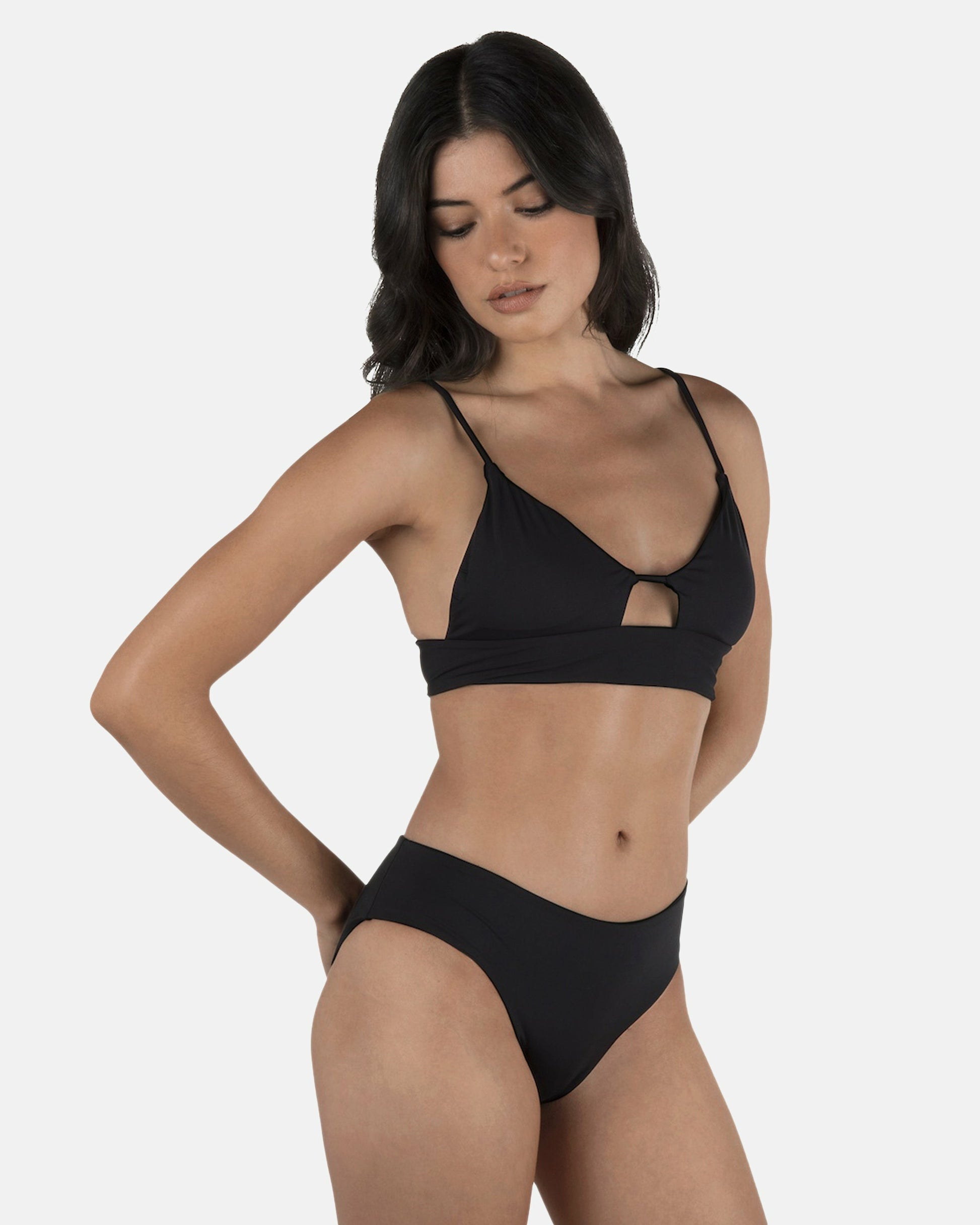 Solid Full Bikini Bottom | Hurley Black Bikini & Swim Bottoms