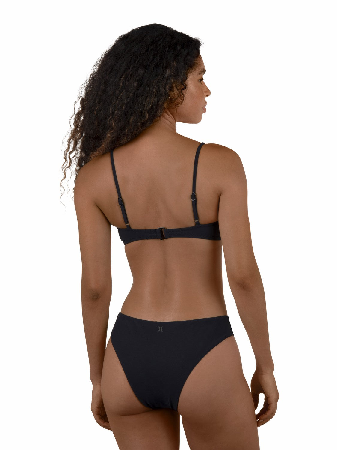 Max Solid Mid Rise Cheeky Bottom | Hurley Black Bikini & Swim Bottoms