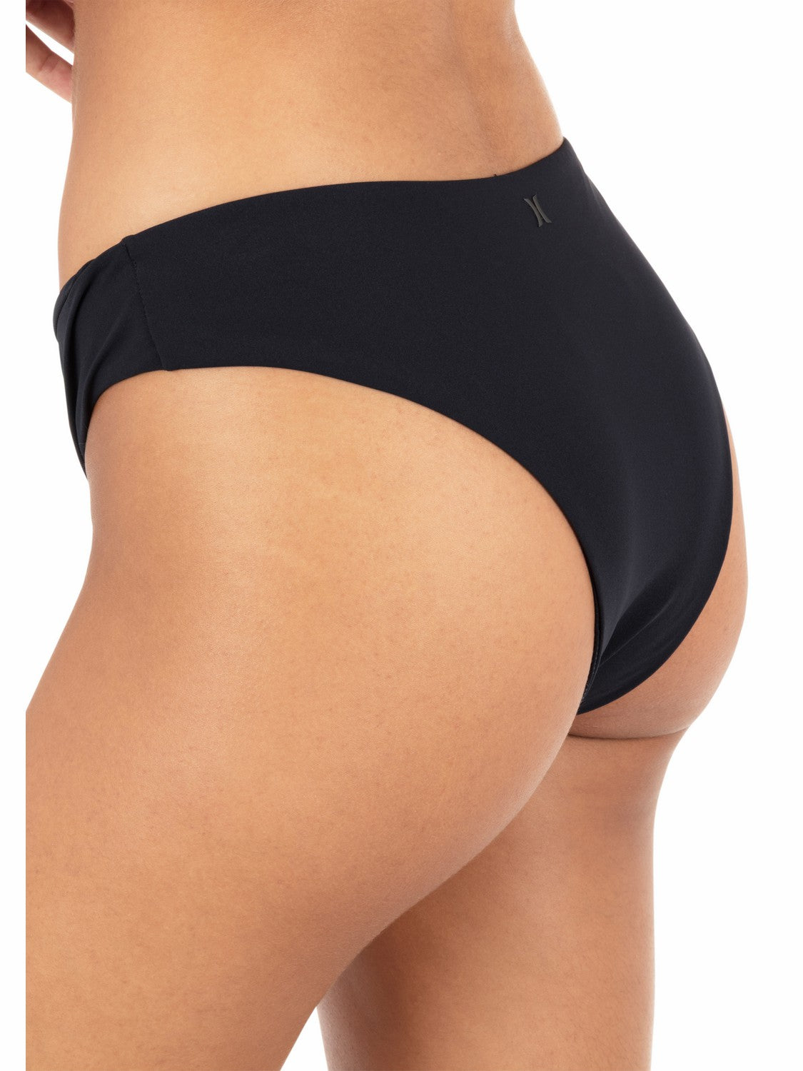 Max Solid Mid Rise Cheeky Bottom | Hurley Black Bikini & Swim Bottoms