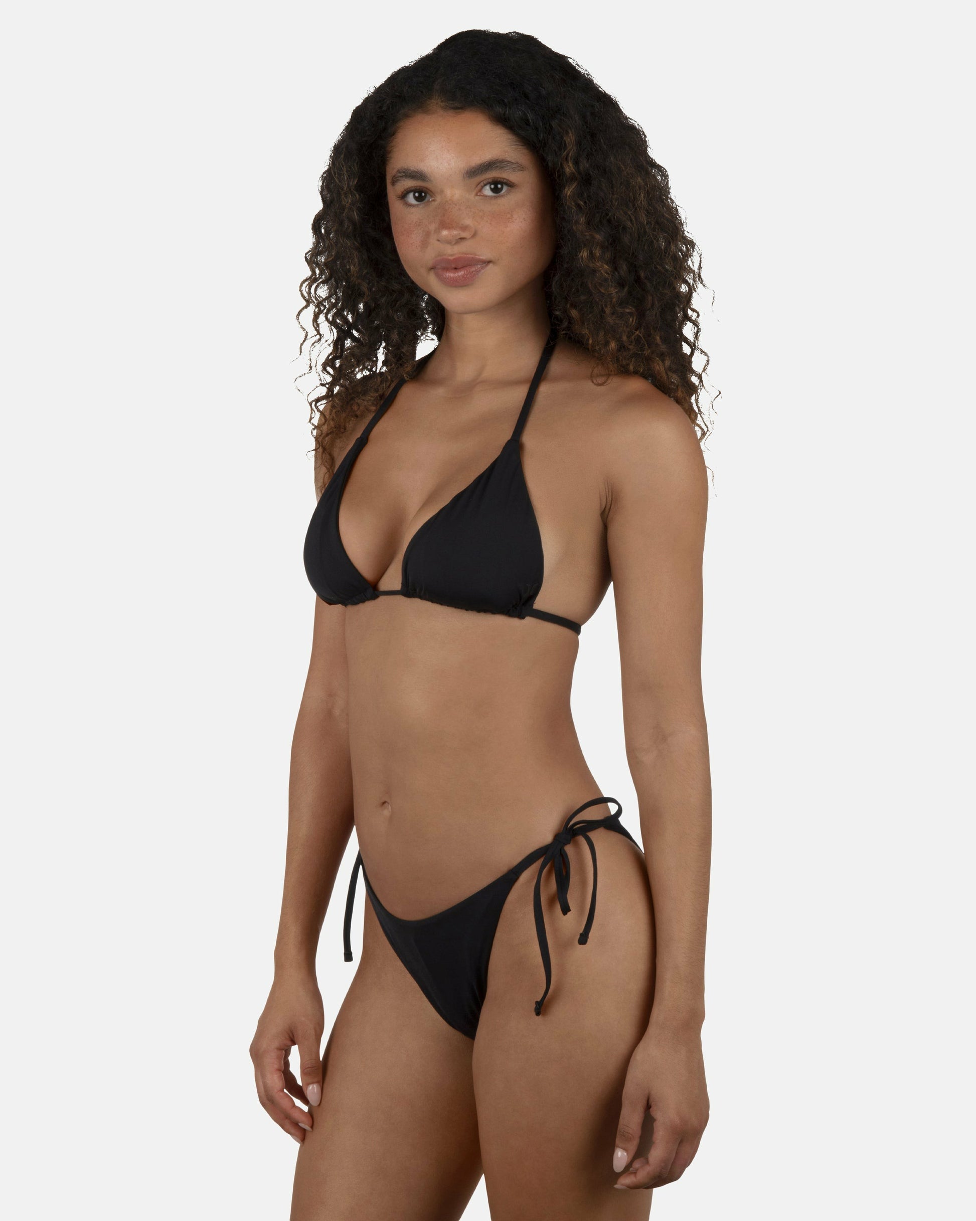 Solid Cheeky Tie Side Bottom | Hurley Black Bikini & Swim Bottoms