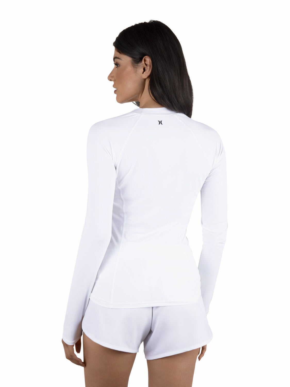 One & Only Solid Mock Neck Long Sleeve Rashguard | Hurley White Rashguards & Surf Suits