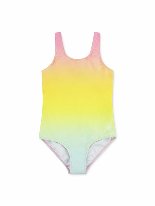 Girls' One Piece With Twist Back | Hurley Pink Flamingo Girls' Surf & Swim