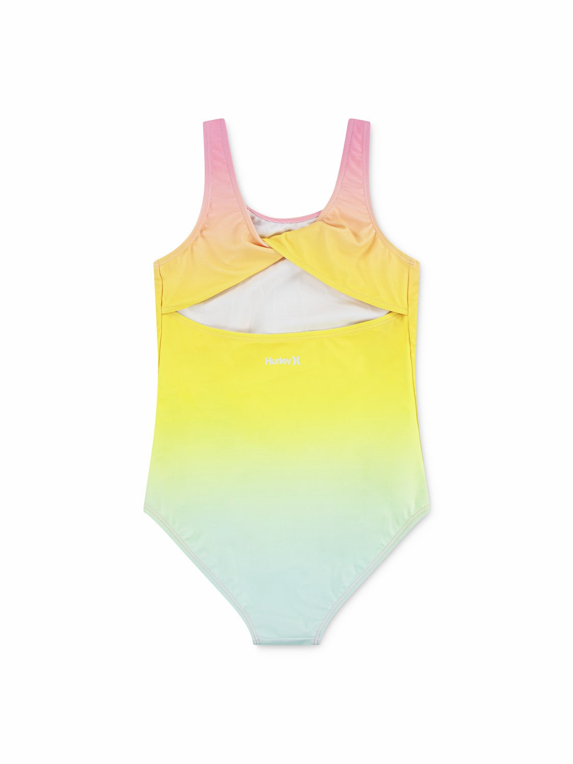 Girls' One Piece With Twist Back | Hurley Pink Flamingo Girls' Surf & Swim