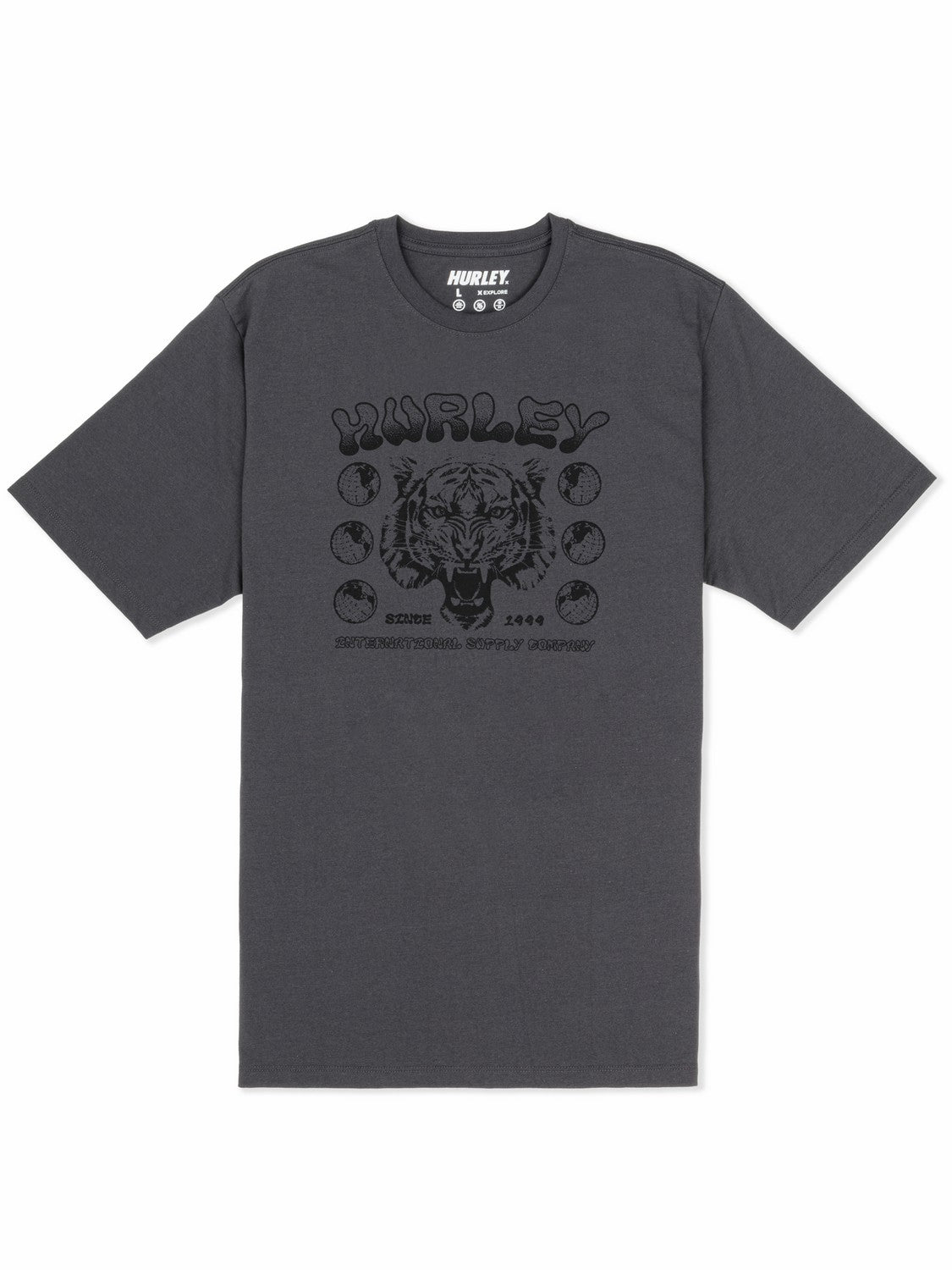 H2O Dri El Tigre No Se Short Sleeve | Hurley Dark Stone Grey Sale T-Shirts