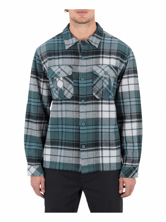 Santa Cruz Seaside Flannel Long Sleeve | Hurley Armored Navy Sale Shirts