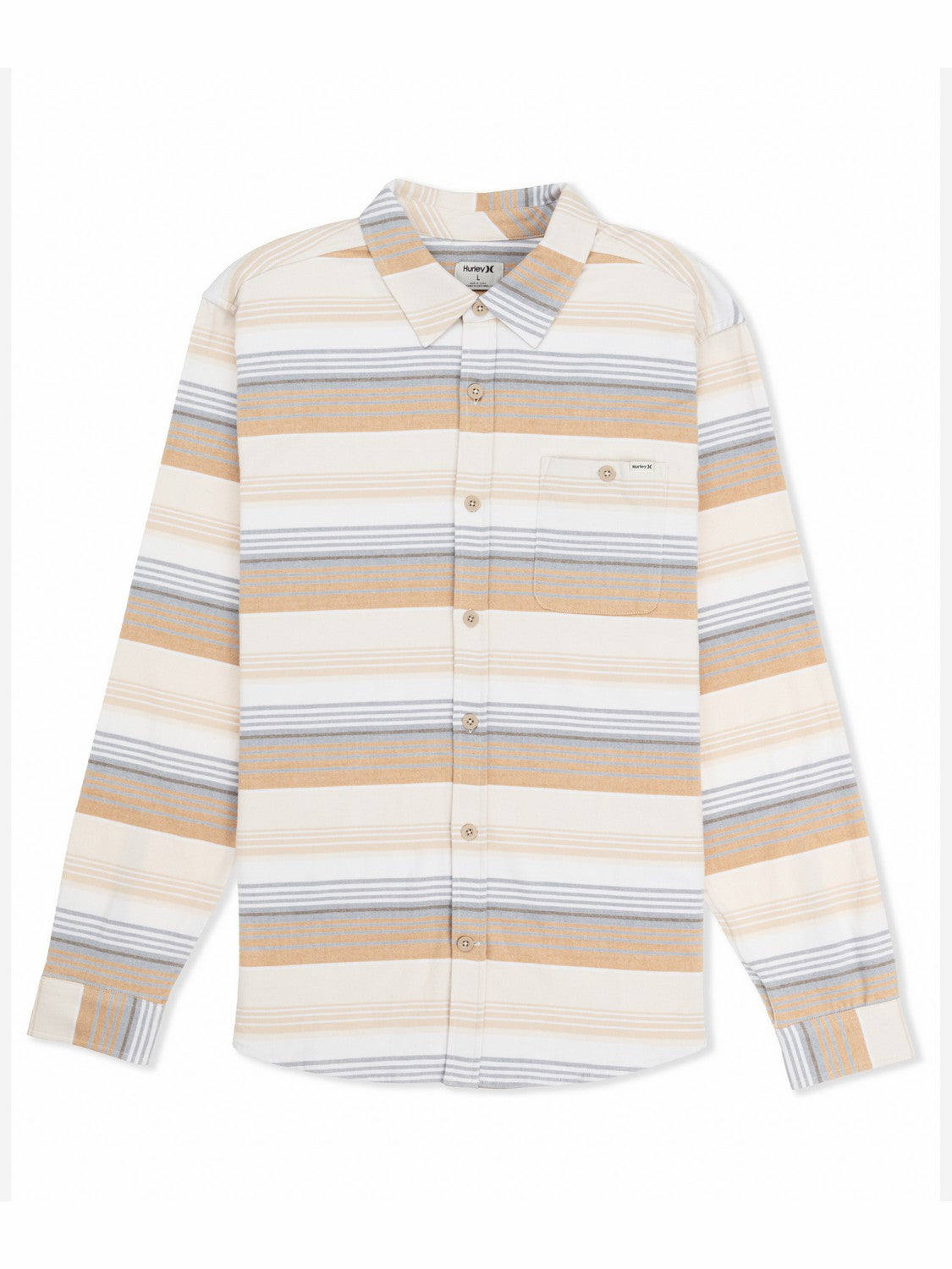 Portland Stripe Stretch Flannel Long Sleeve | Hurley White Sale Shirts