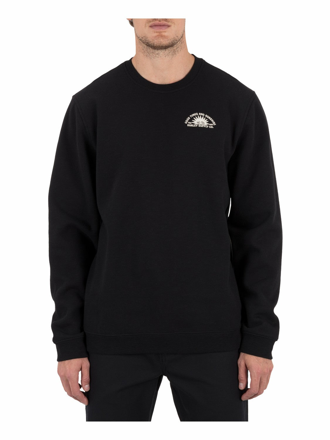 Sunshine Slub Crew Sweatshirt | Hurley Black Sale Hoodies
