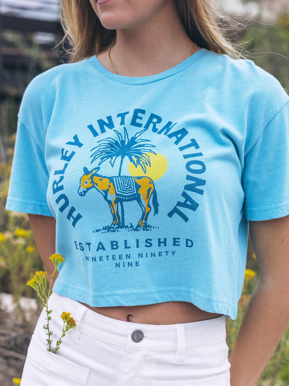 Burro Boxy Crop Tee | Hurley Maui Blue Sale T-Shirts
