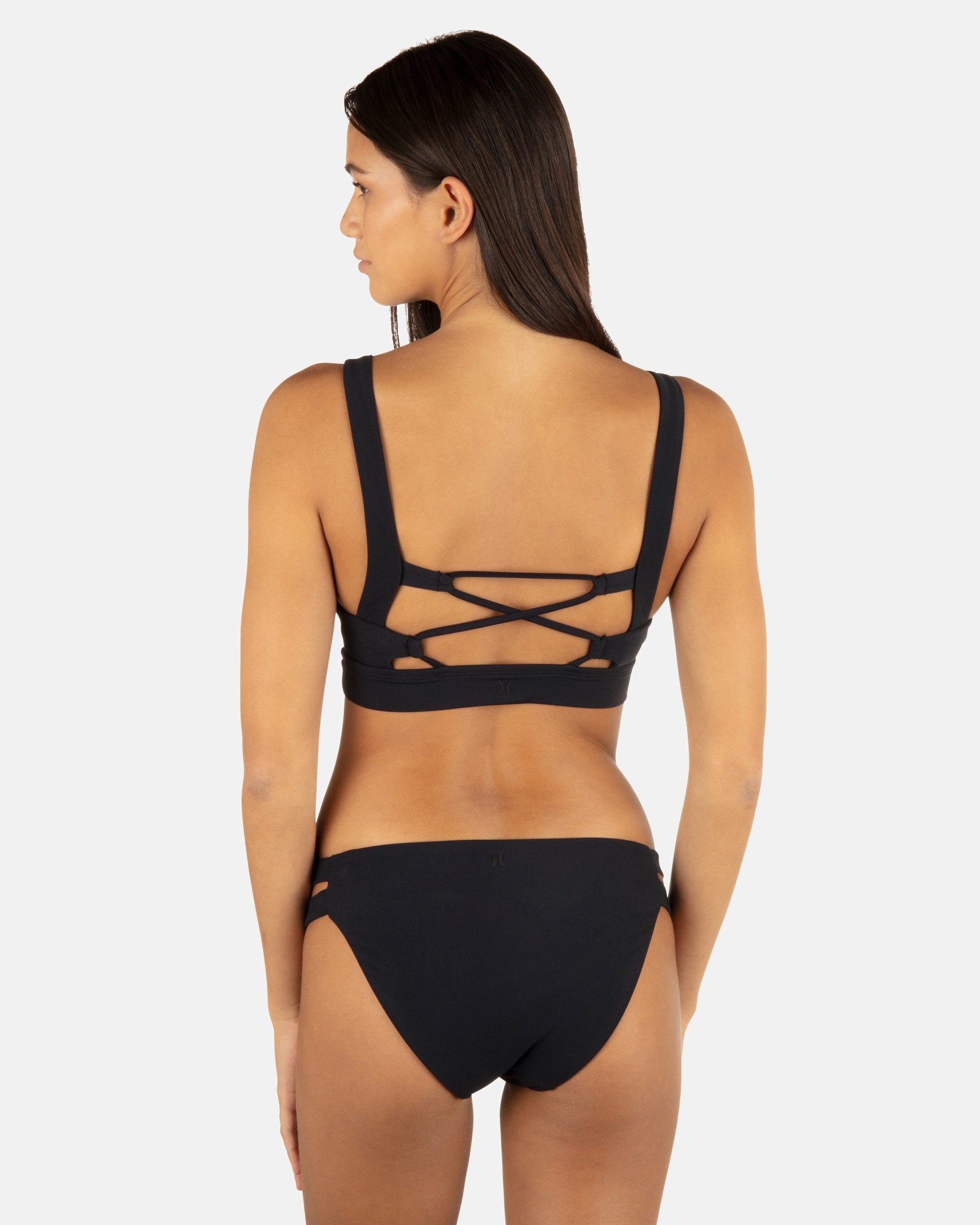 Max Solid Tab Scoop Top | Hurley Black Bikinis