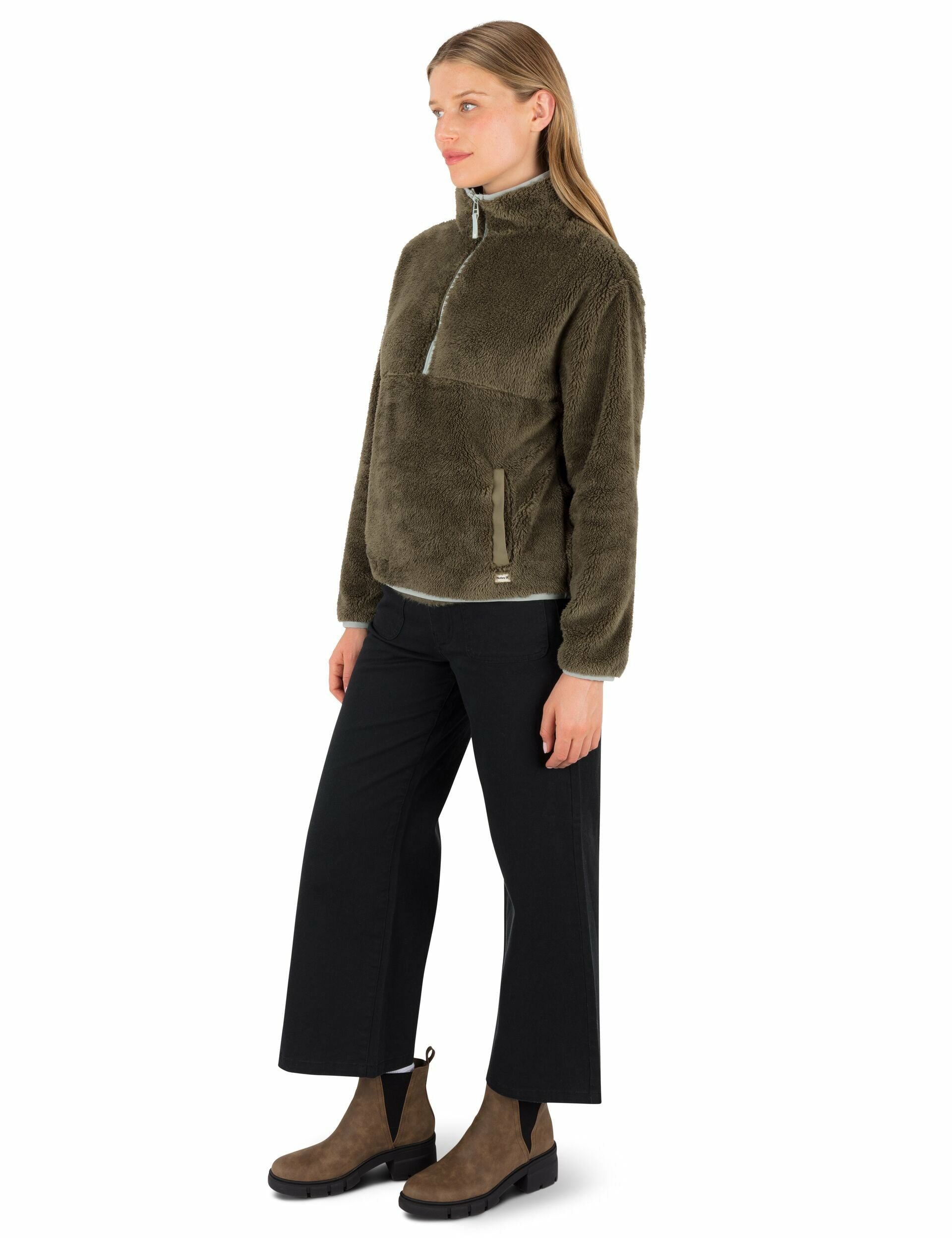 Scout Polar Fleece Anorak | Hurley Vintage Olive Sale Tops