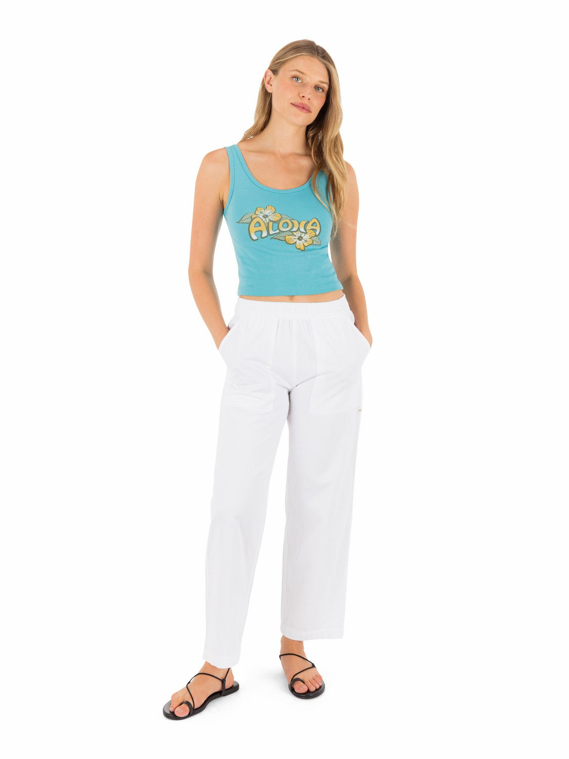 Aloha Scoop Crop Tank | Hurley Maui Blue Sale Tops