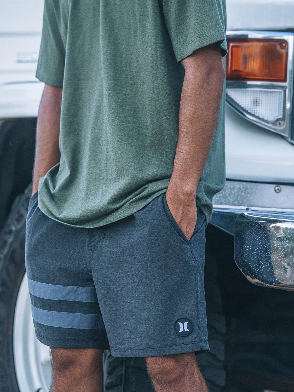 Phantom Eco Block Party Volley 17" | Hurley Black Boardshorts