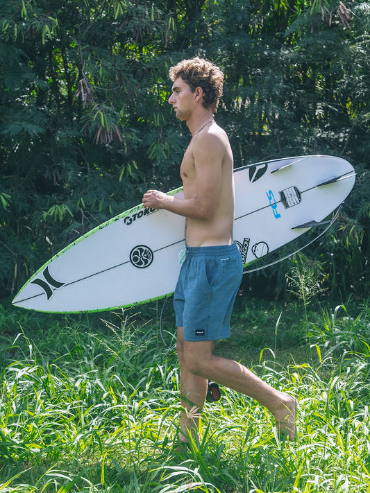 Phantom Eco Slub Lined Volley Boardshort 17" | Hurley Grey Teal Boardshorts