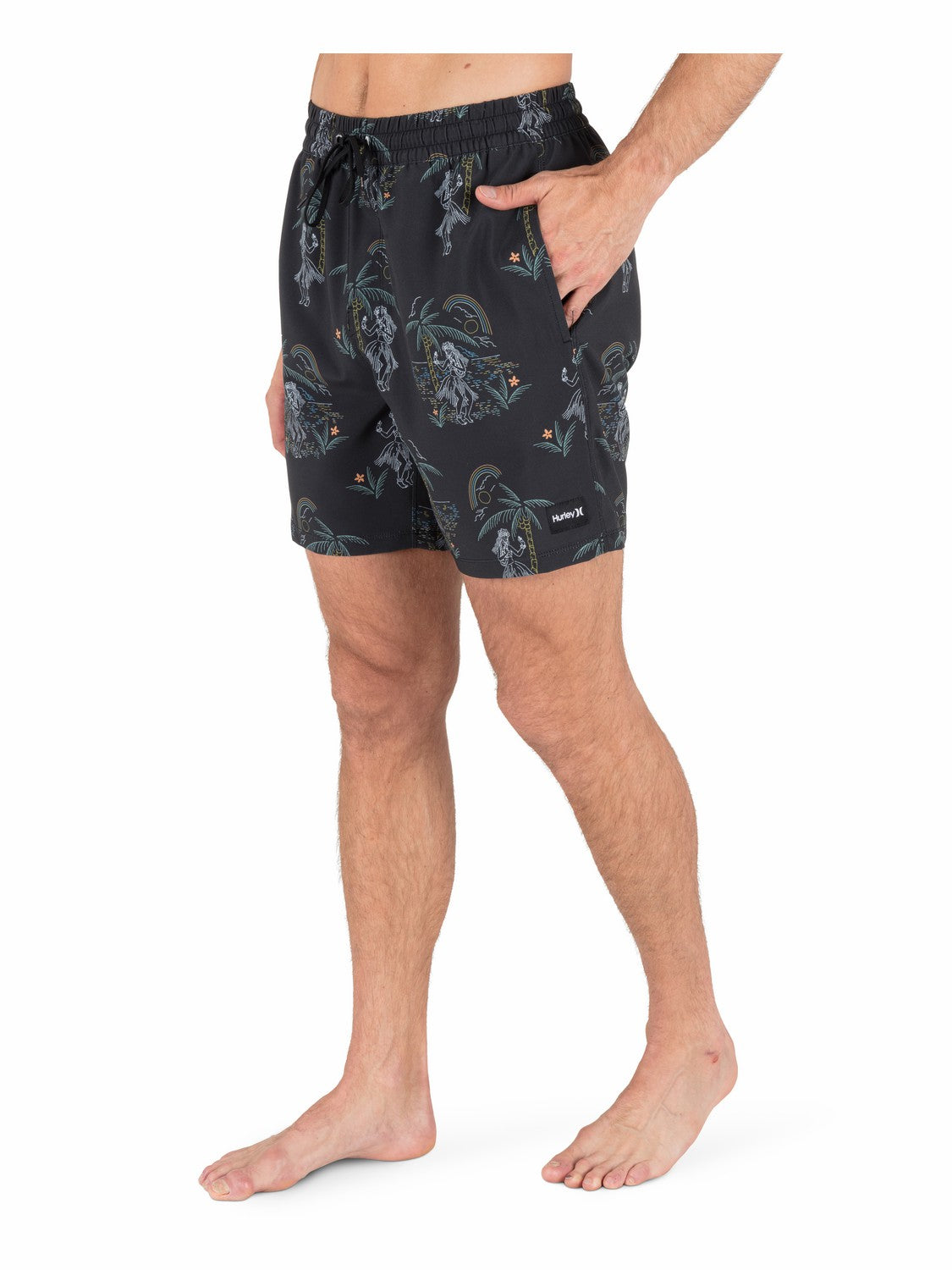 Cannonball Volley 17" Boardshort | Hurley Black Mixed Boardshorts