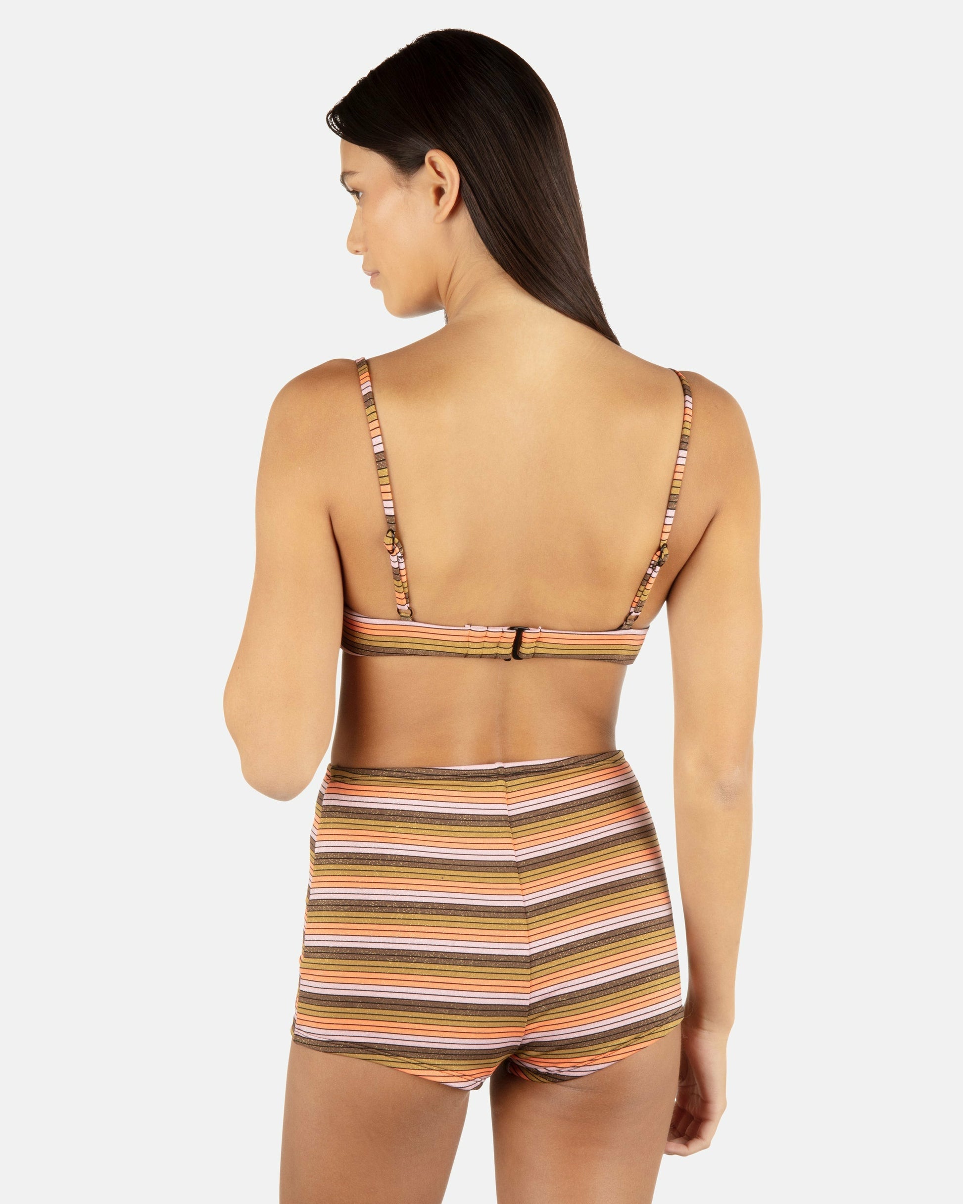 Sunset Shine Stripe Tab Underwire Bra | Hurley Sunrise Pink Bikini & Swim Tops
