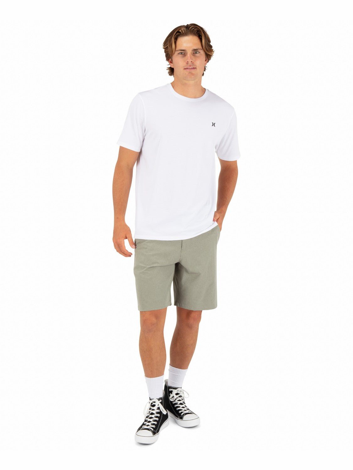 Phantom Microcheck Walkshort 20" | Hurley Olive Shorts