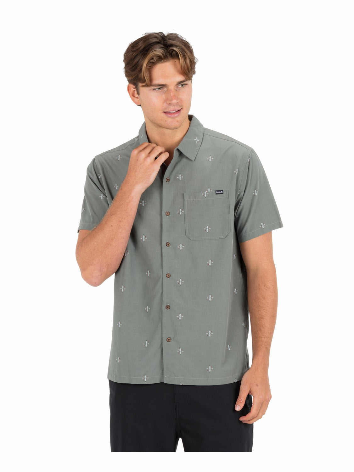 Aero Short Sleeve | Hurley Great White Combo Button Downs