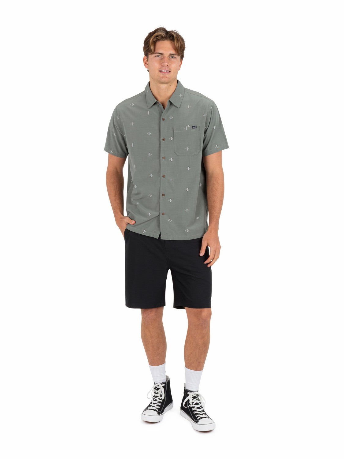 Aero Short Sleeve | Hurley Great White Combo Button Downs