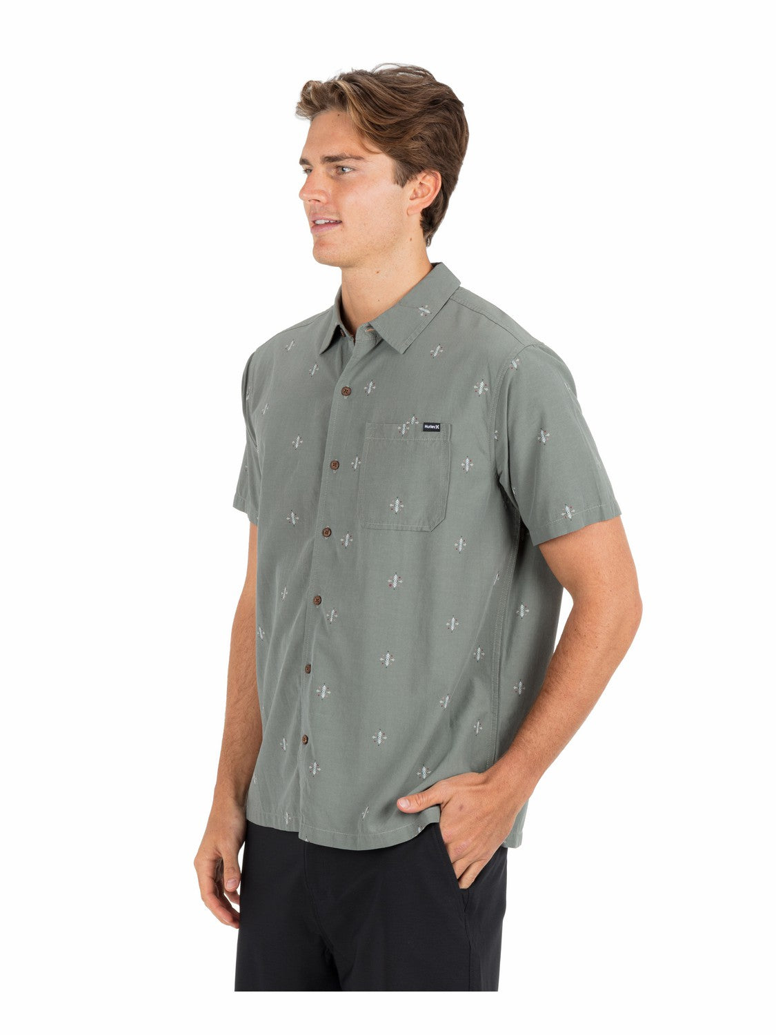 Aero Short Sleeve | Hurley Great White Combo Button Downs