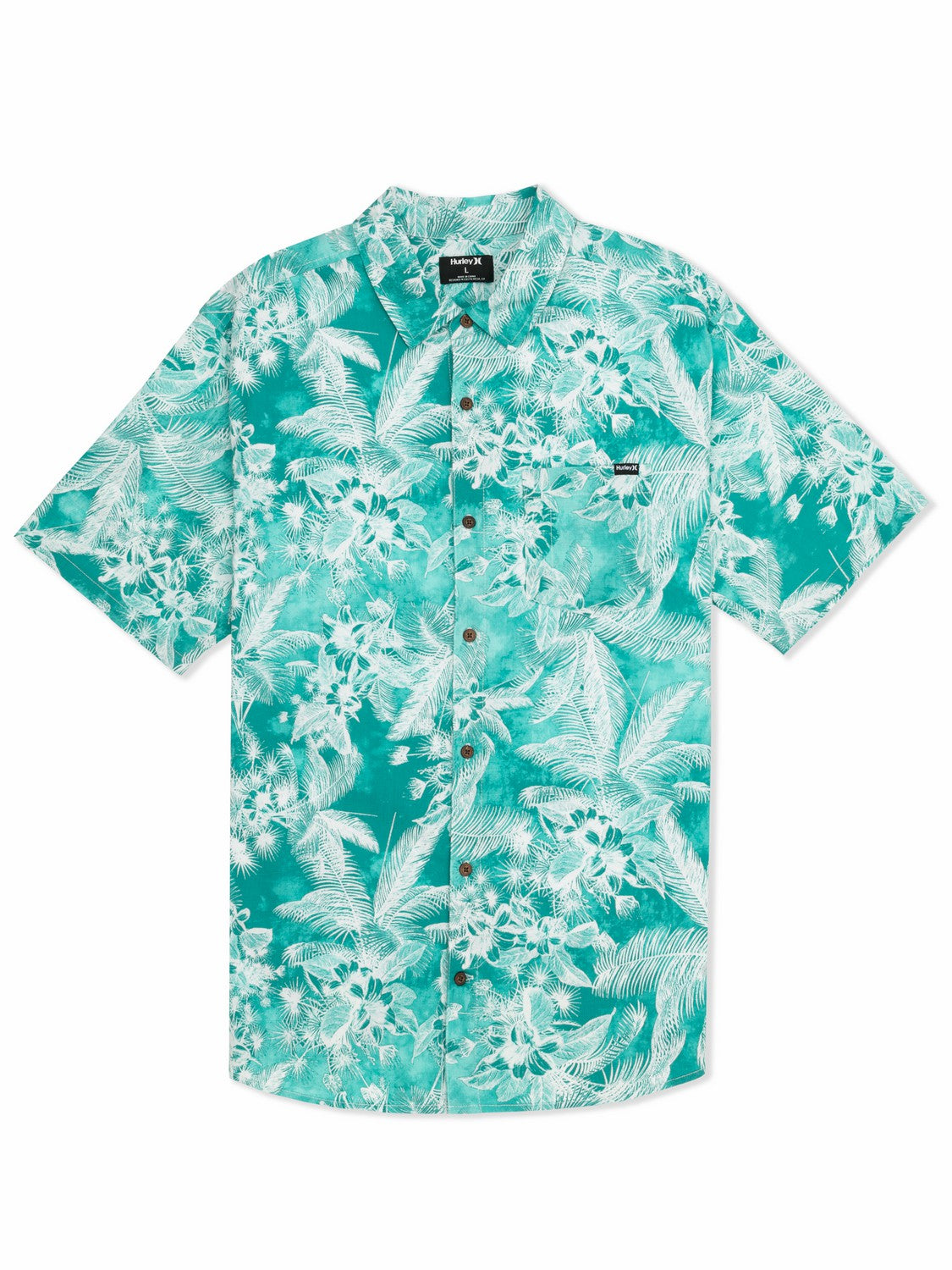Lido Stretch Short Sleeve | Hurley Real Teal Button Downs