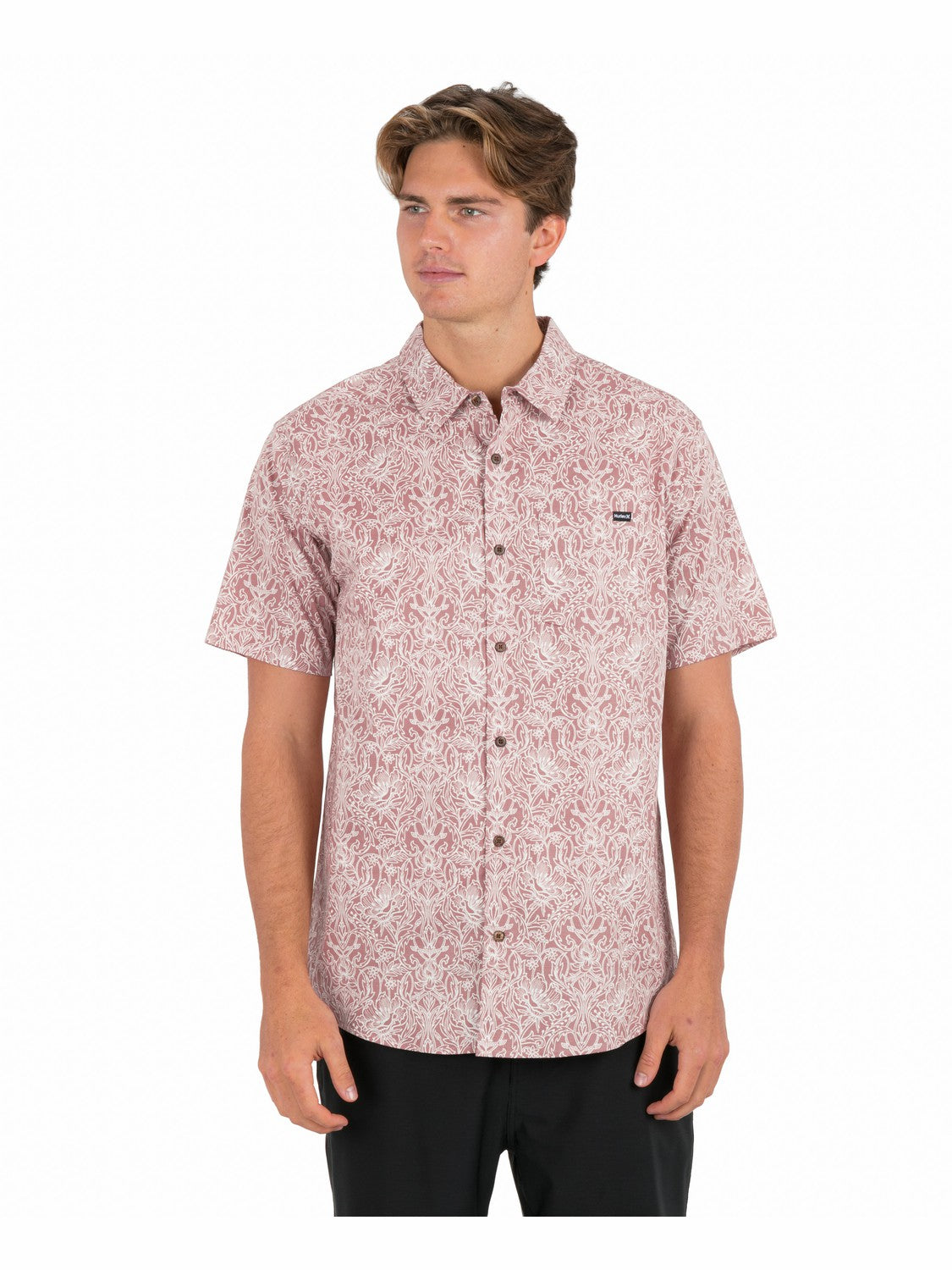 Lido Stretch Short Sleeve | Hurley Phantom Rose Button Downs