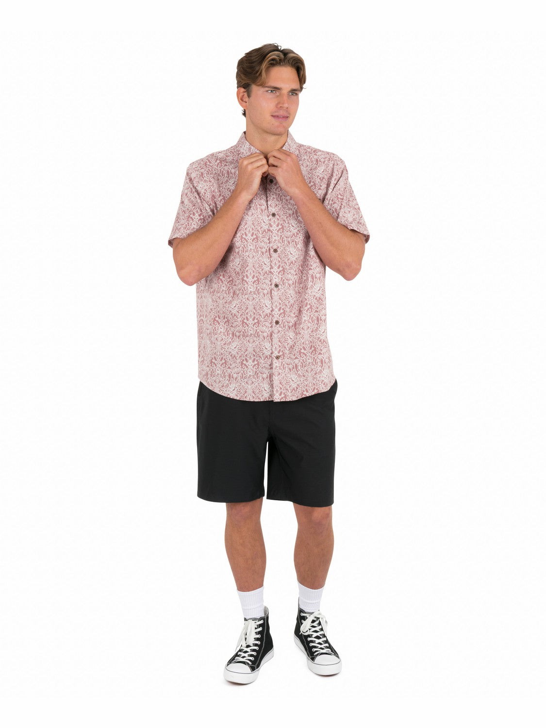 Lido Stretch Short Sleeve | Hurley Phantom Rose Button Downs