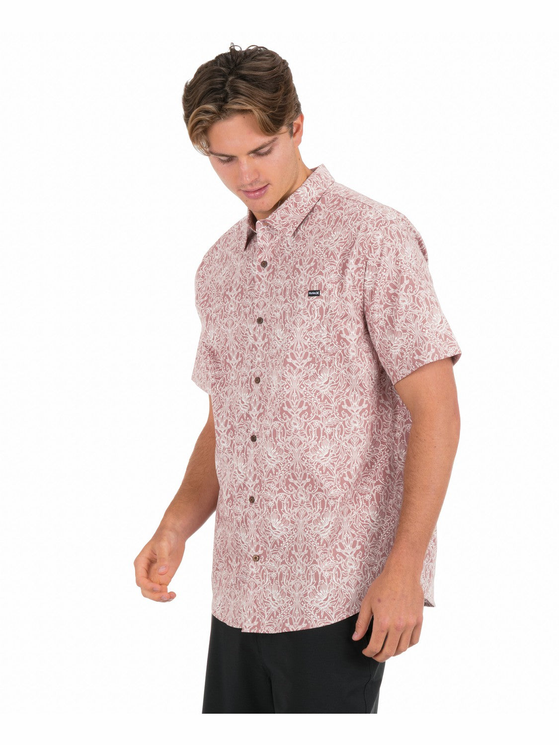 Lido Stretch Short Sleeve | Hurley Phantom Rose Button Downs