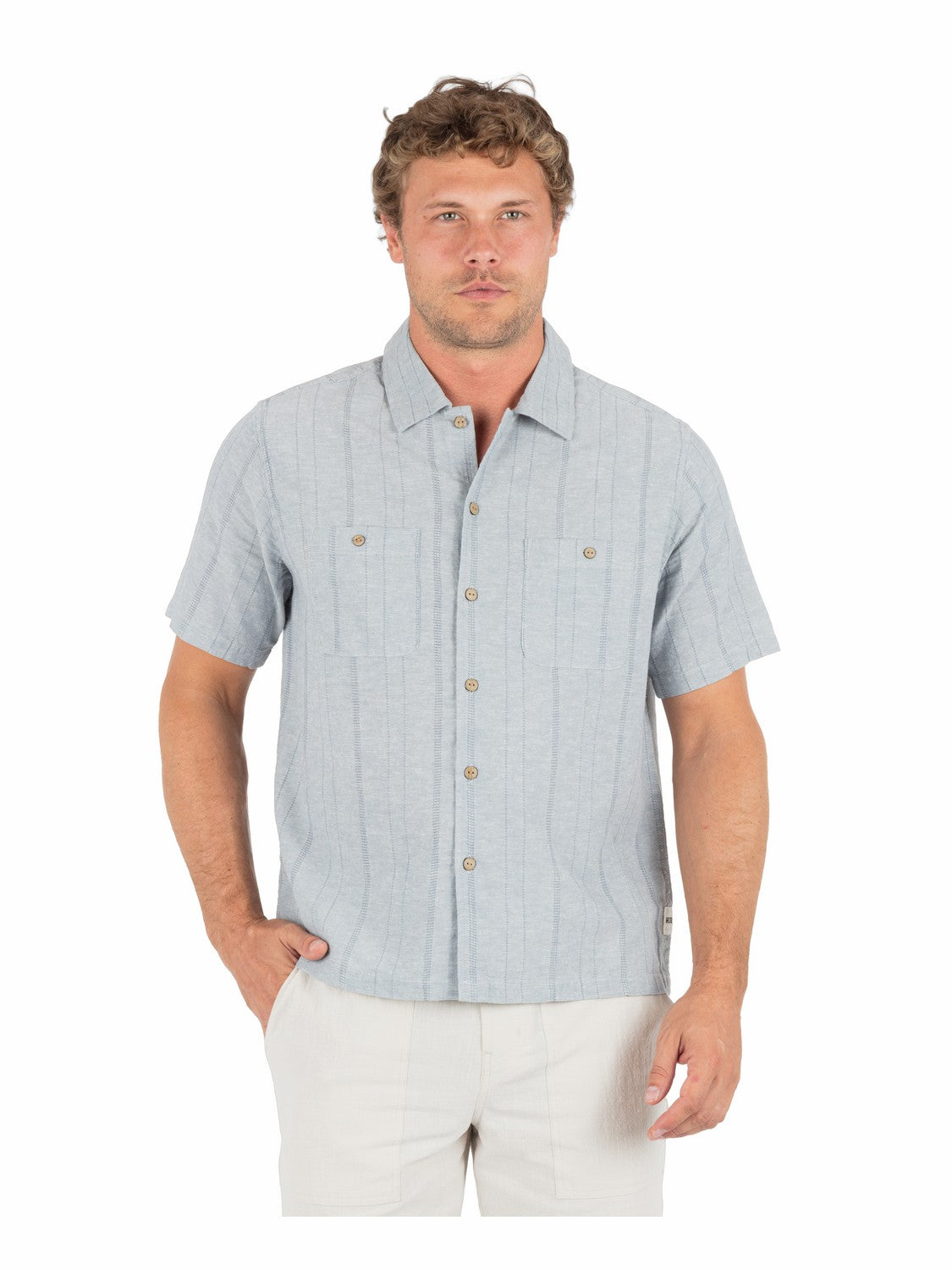 Hemp Malibu Short Sleeve | Hurley Worker Blue Button Downs