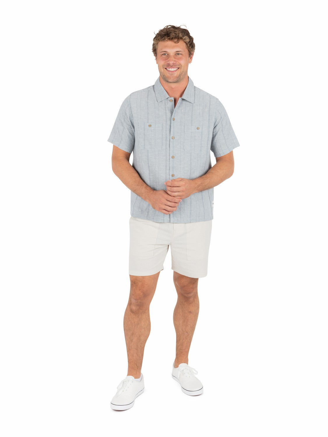 Hemp Malibu Short Sleeve | Hurley Worker Blue Button Downs