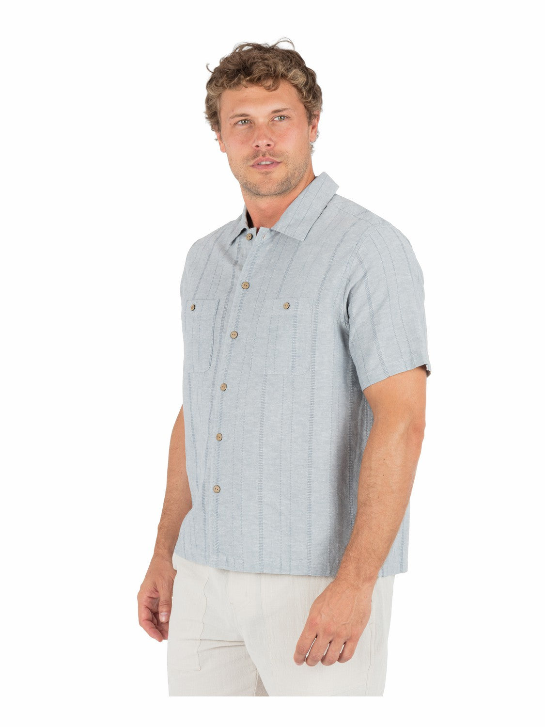 Hemp Malibu Short Sleeve | Hurley Worker Blue Button Downs