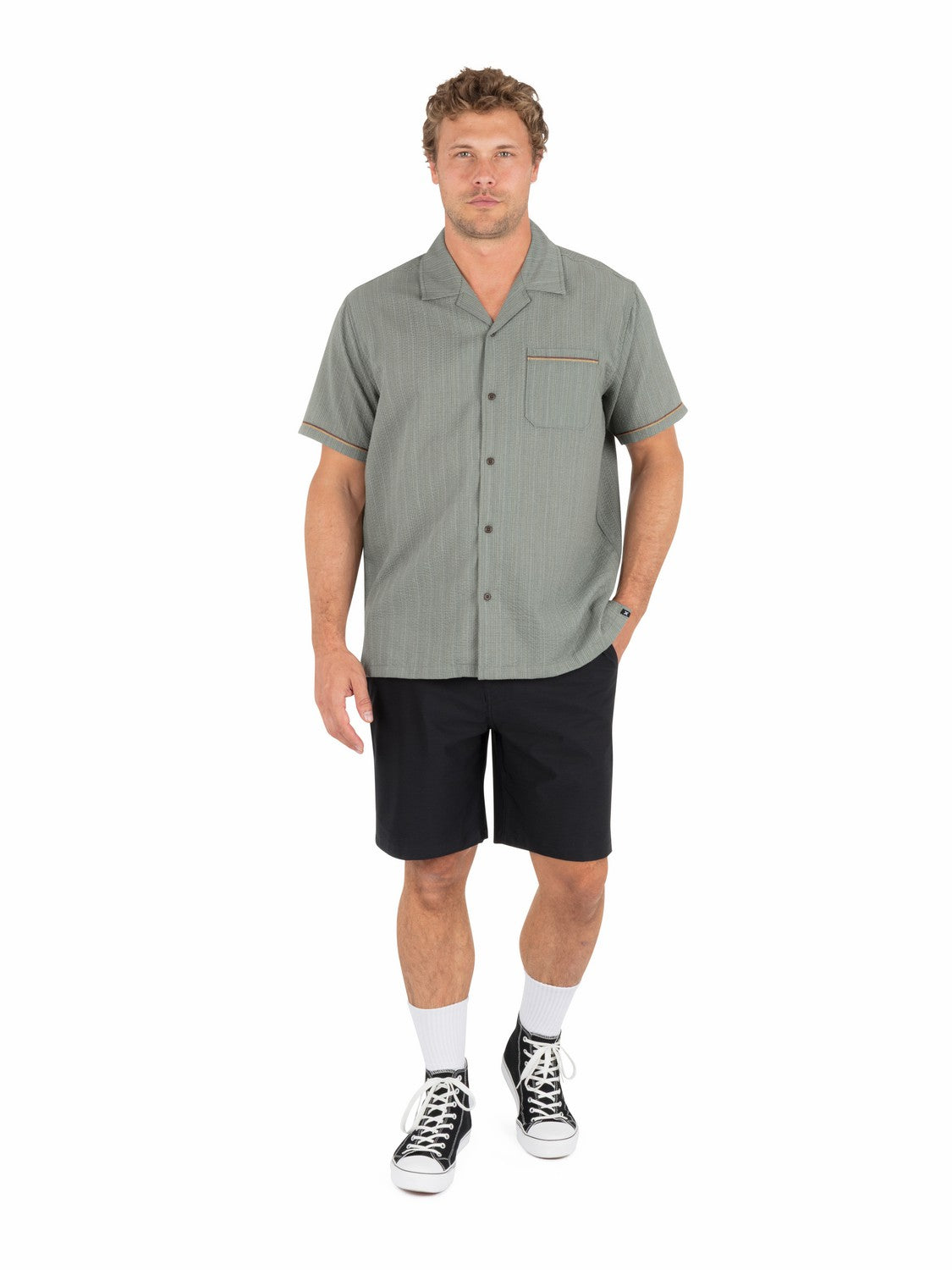 Lay Day Camp Short Sleeve | Hurley Army Button Downs