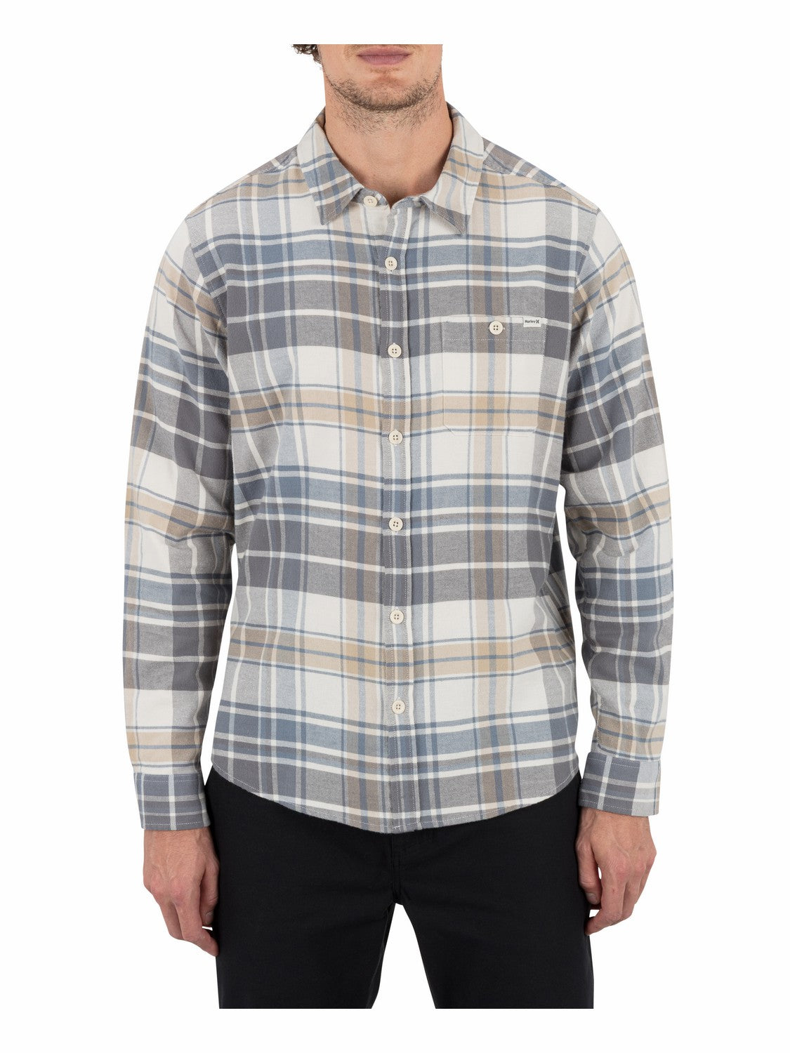 Portland Stretch Flannel Long Sleeve | Hurley Bone Button Downs