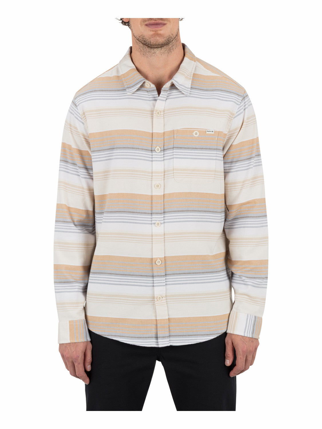 Portland Stripe Stretch Flannel Long Sleeve | Hurley White Button Downs