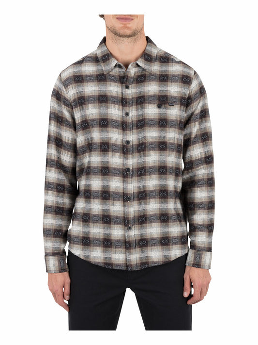 Portland Stretch Flannel Long Sleeve | Hurley Black Button Downs