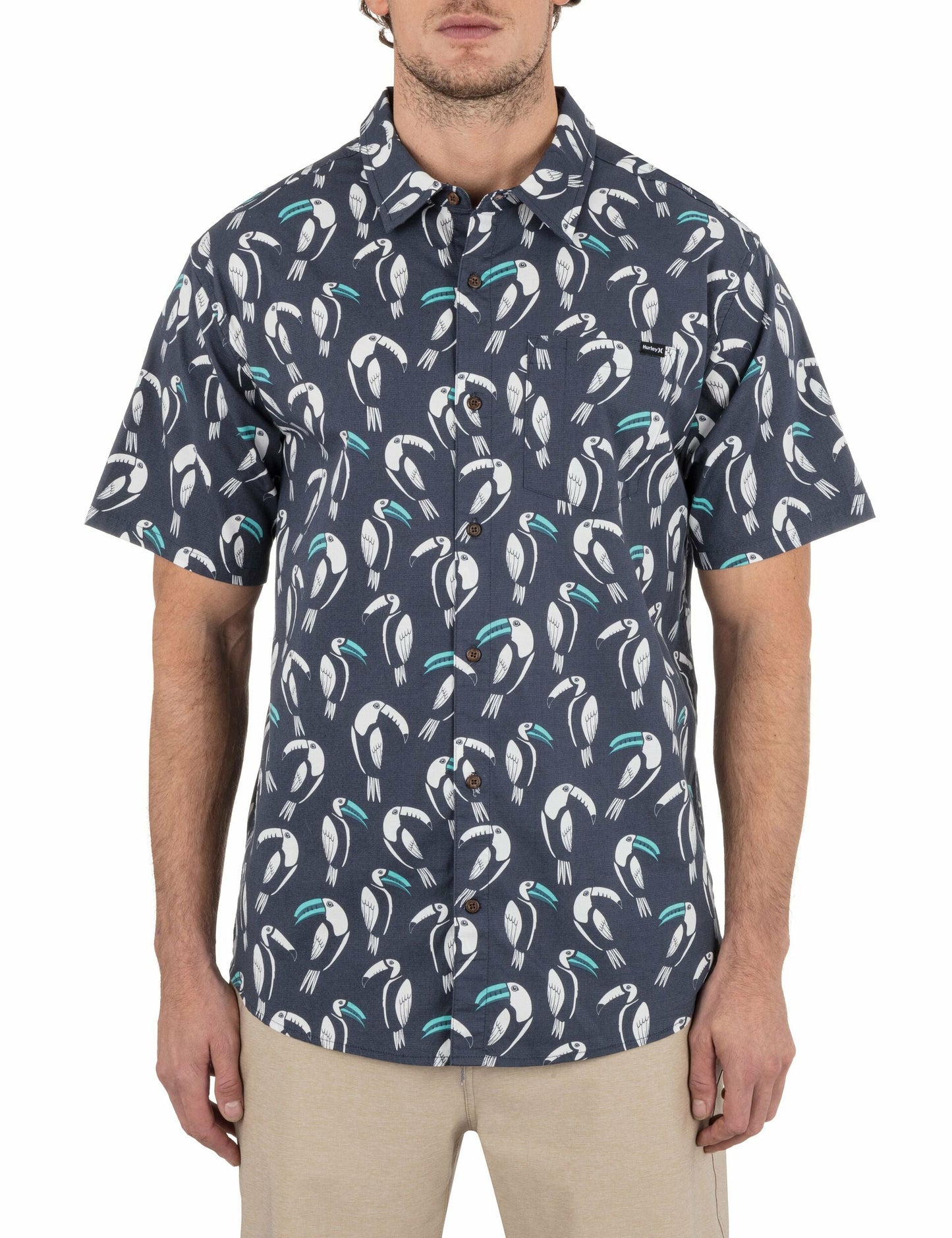 One & Only Lido Stretch Short Sleeve Shirt | Hurley GREY Button Downs