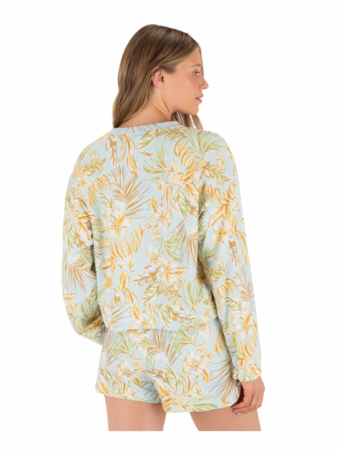 Fall Palms Boxy Crew | Hurley STARLIGHT BLUE Sweatshirts & Sweaters