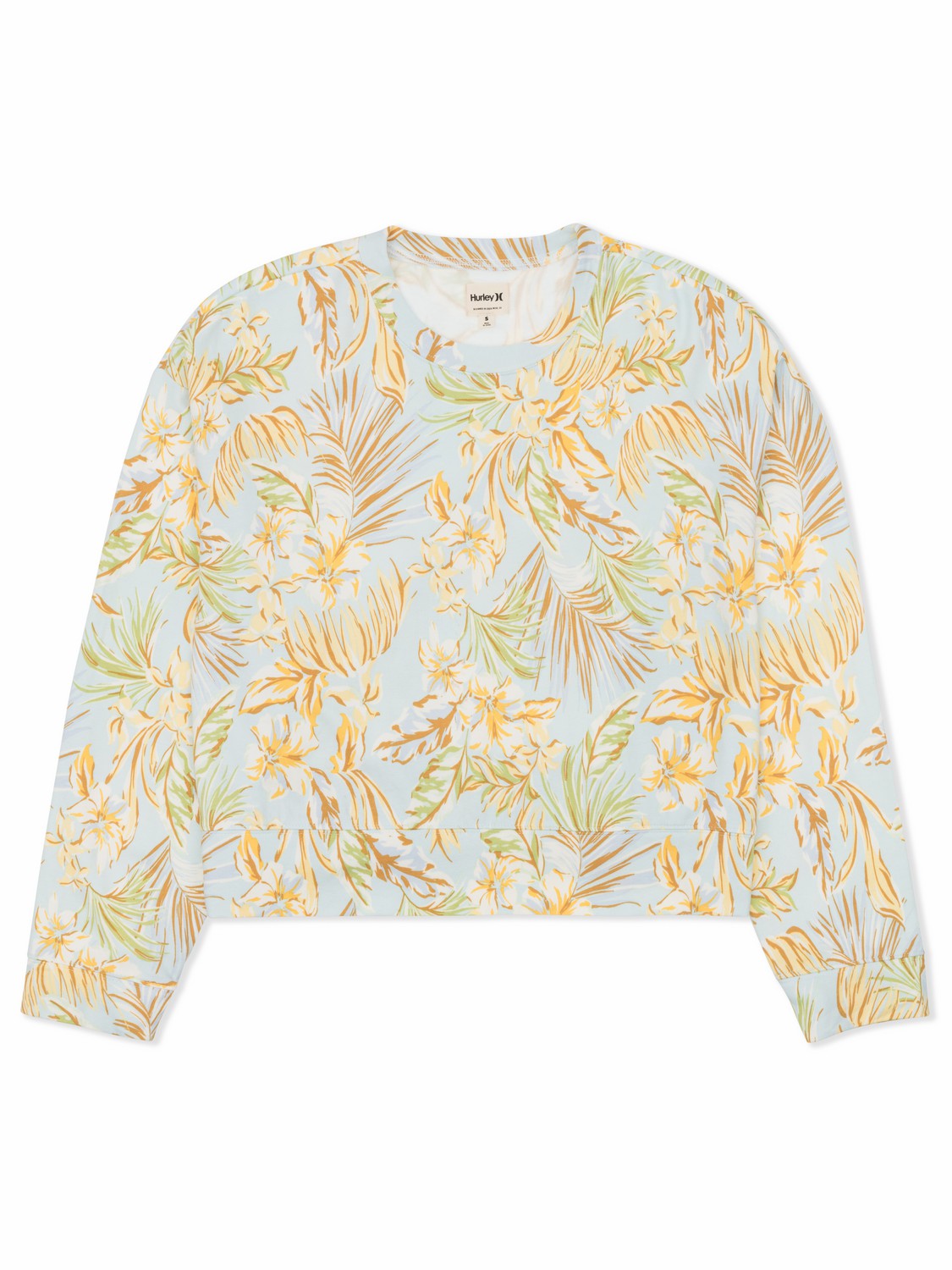 Fall Palms Boxy Crew | Hurley STARLIGHT BLUE Sweatshirts & Sweaters